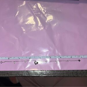 Sterling silver heart and white CZ bracelet